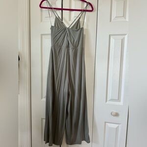 Cropped Olive Green Jumpsuit
